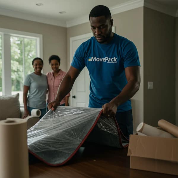 MovePack Packers and Movers Team MovePack Furniture Removals Packers and Movers Experts Packing for a client.